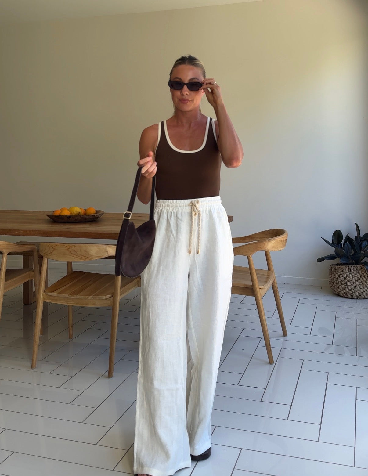 Rope Linen Pants - White