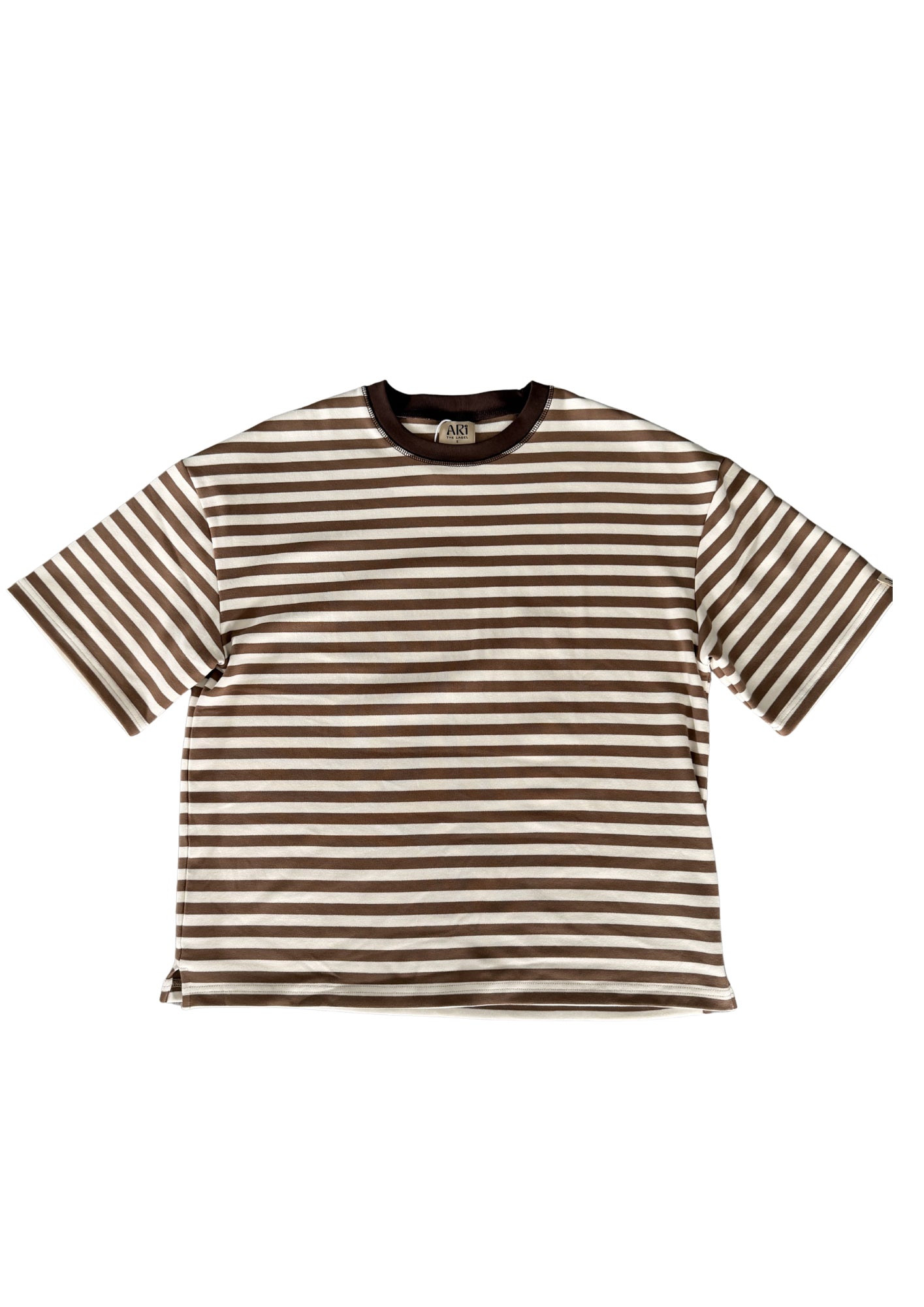Boxy Stripe Tee - Mocha