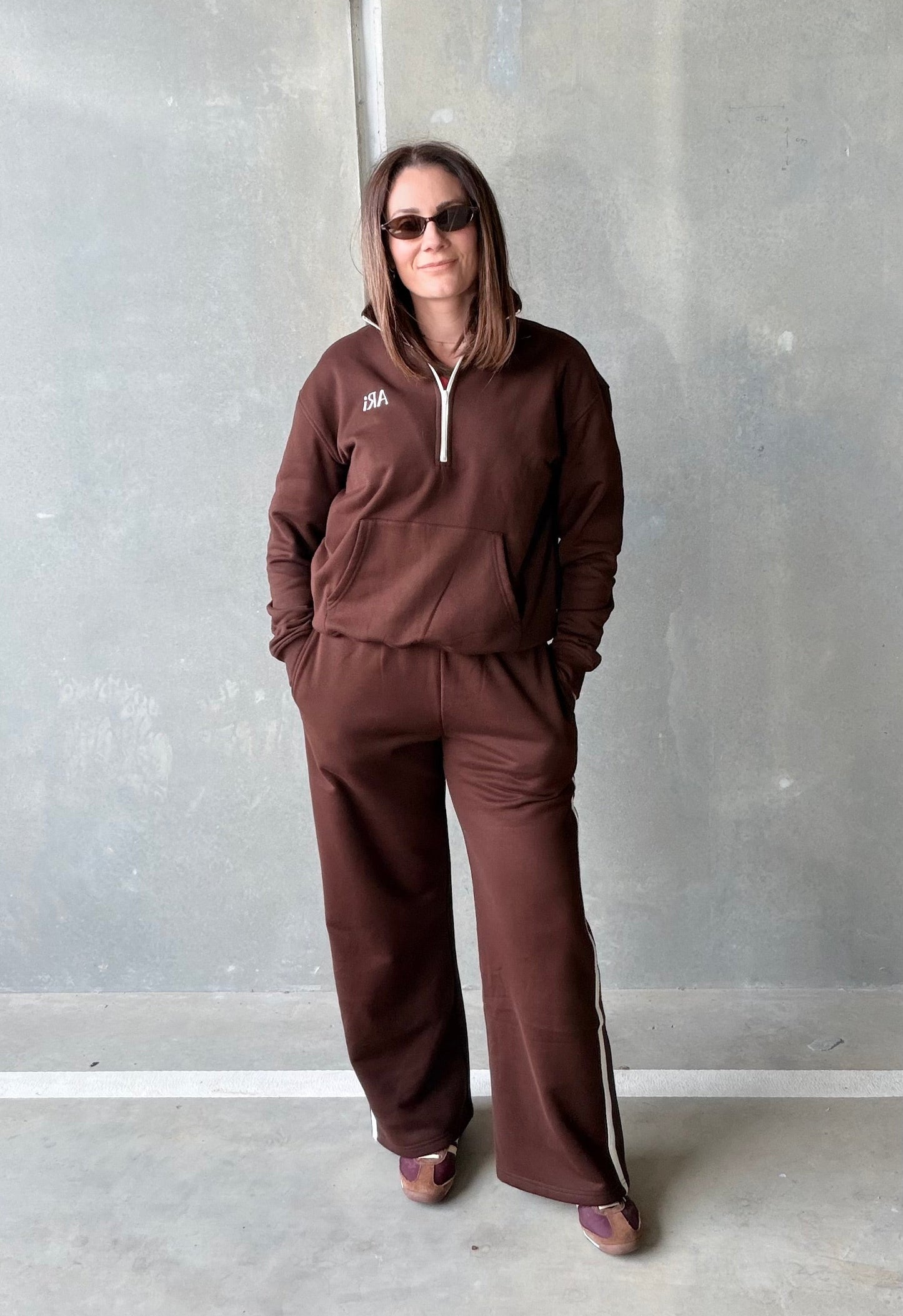 Fleece Wide Leg Track Pants