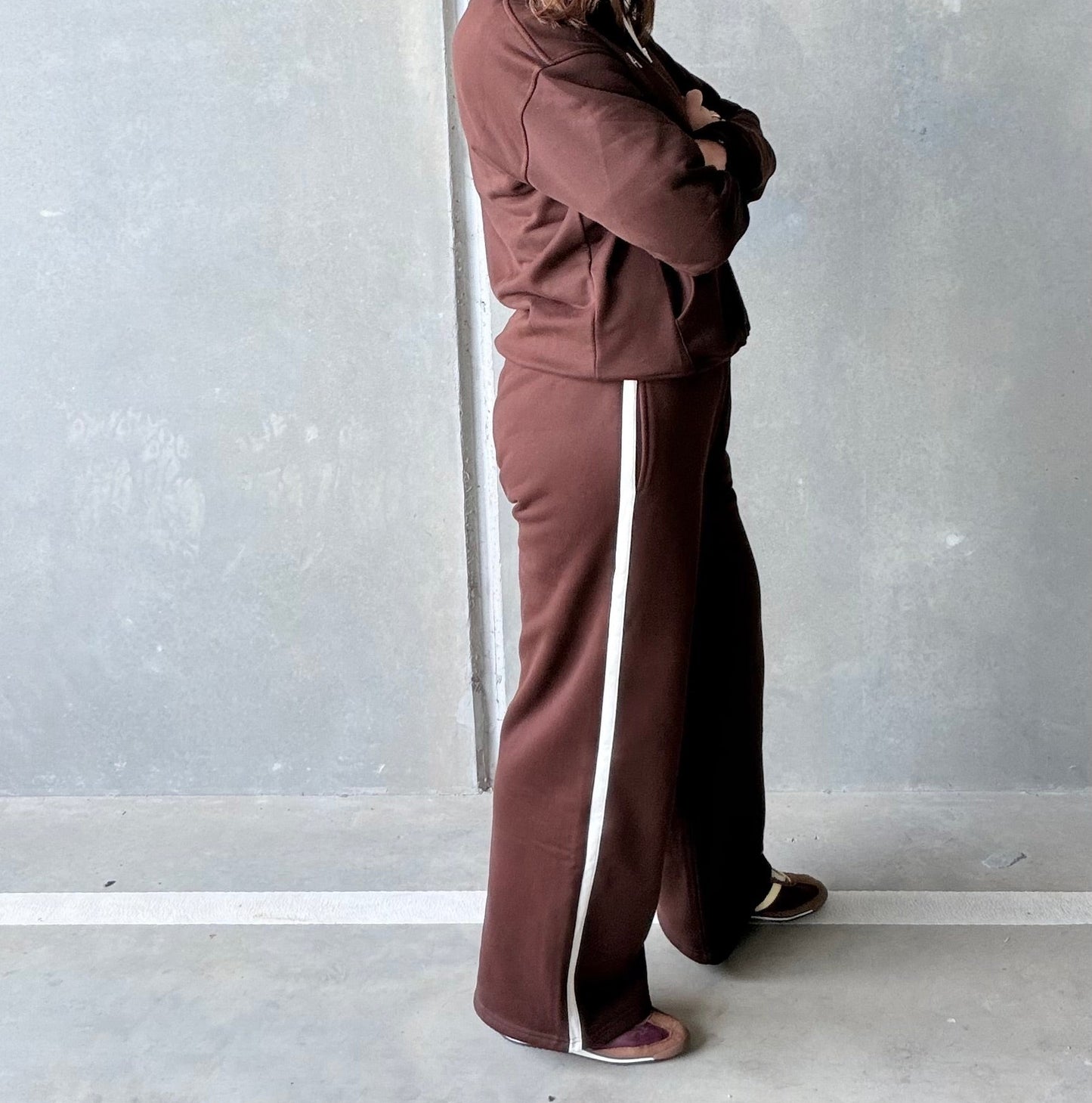 Fleece Wide Leg Track Pants