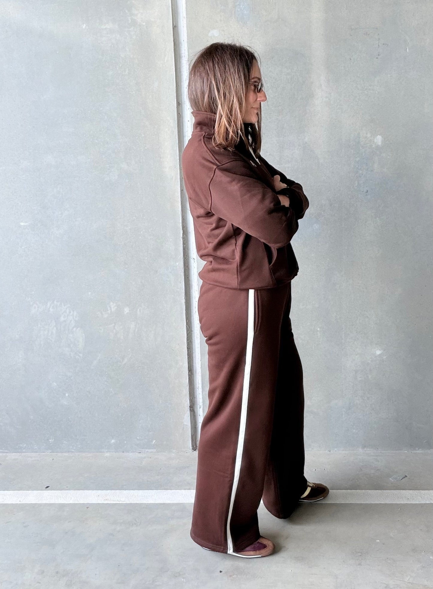 Fleece Wide Leg Track Pants