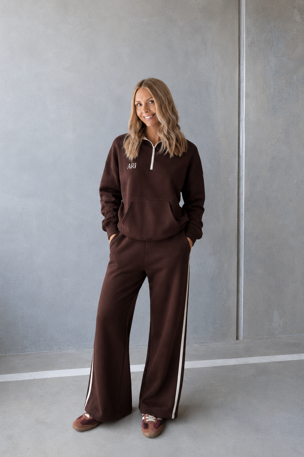 Fleece Wide Leg Track Pants